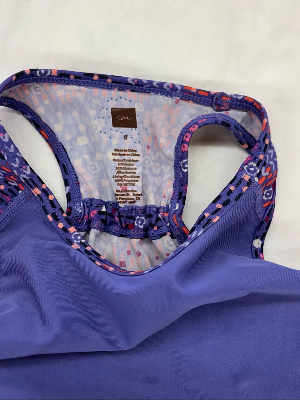 Tea Purple Activewear Tank Cropped Leggings Girls Size 5